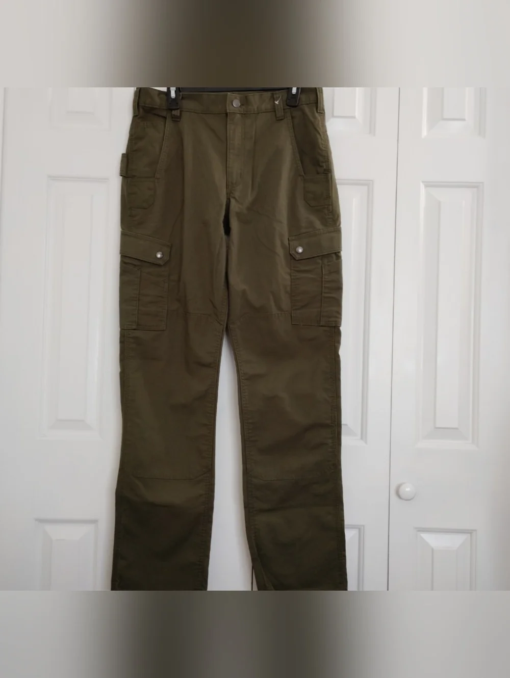 Carhartt Rugged Flex Relaxed Fit Ripstop Cargo Fleece-Lined Work Pant Green . - Picture 2 of 8